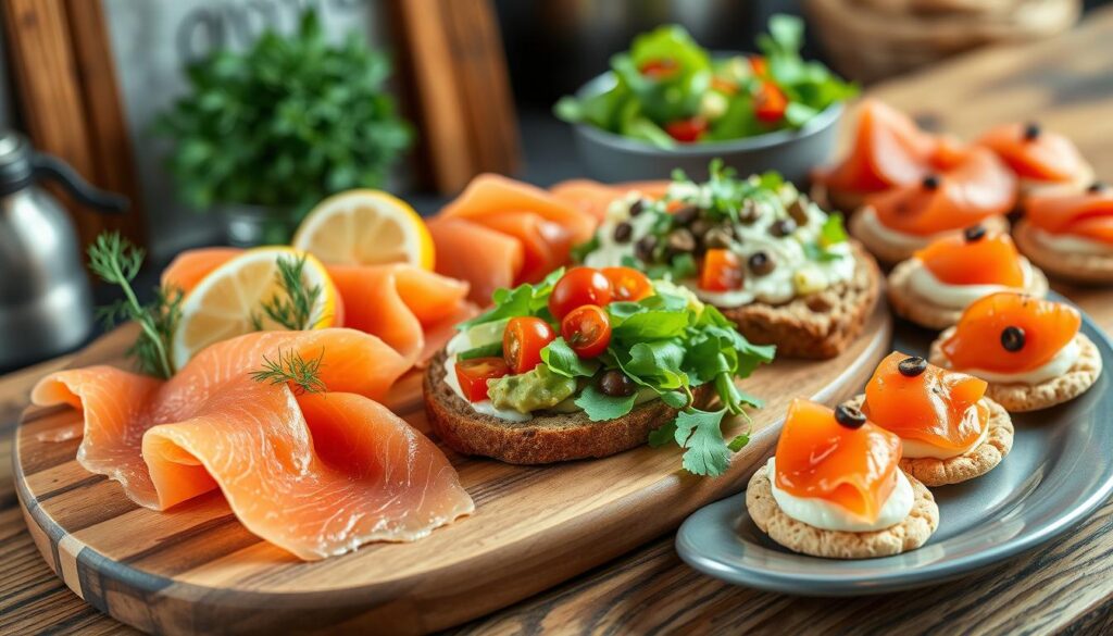 Smoked salmon dishes