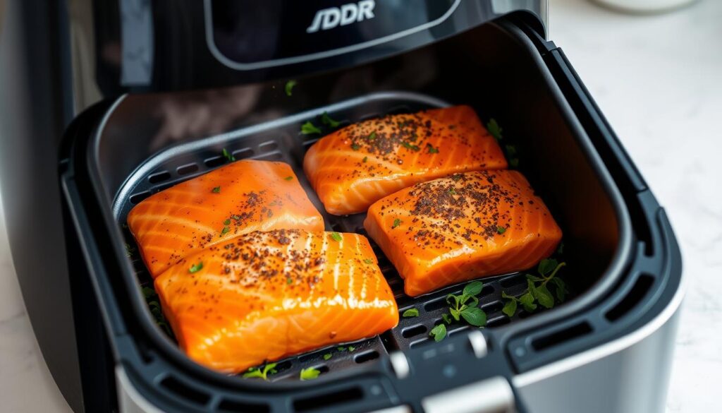 air fry frozen salmon