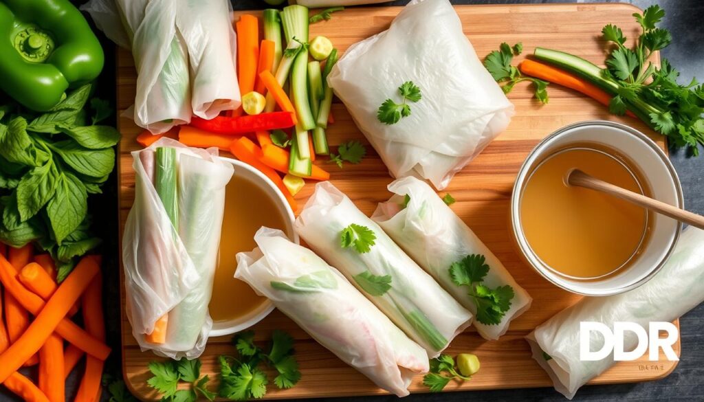 Fresh Spring Rolls Preparation