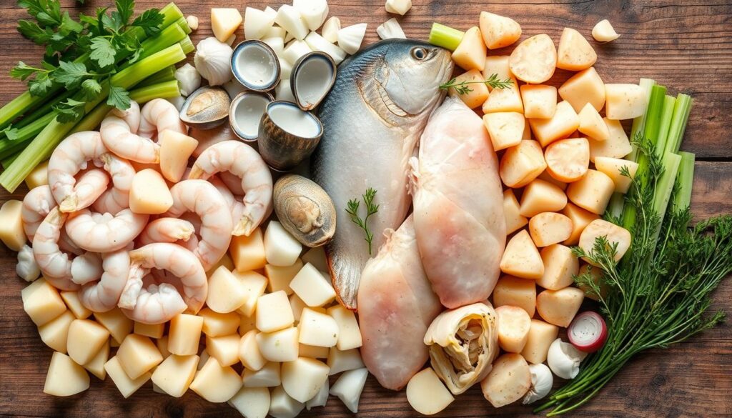 Seafood Chowder Ingredients