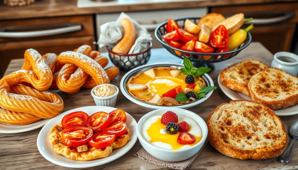 Spanish breakfast delicacies