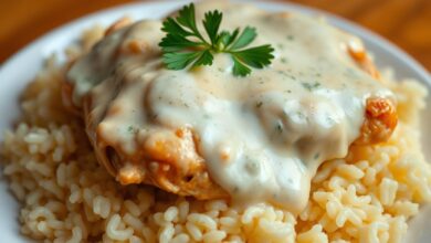 creamy smothered chicken and rice