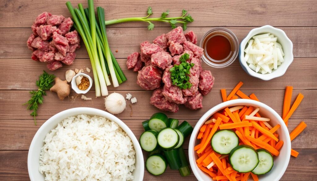 Korean Ground Beef Bowl ingredients